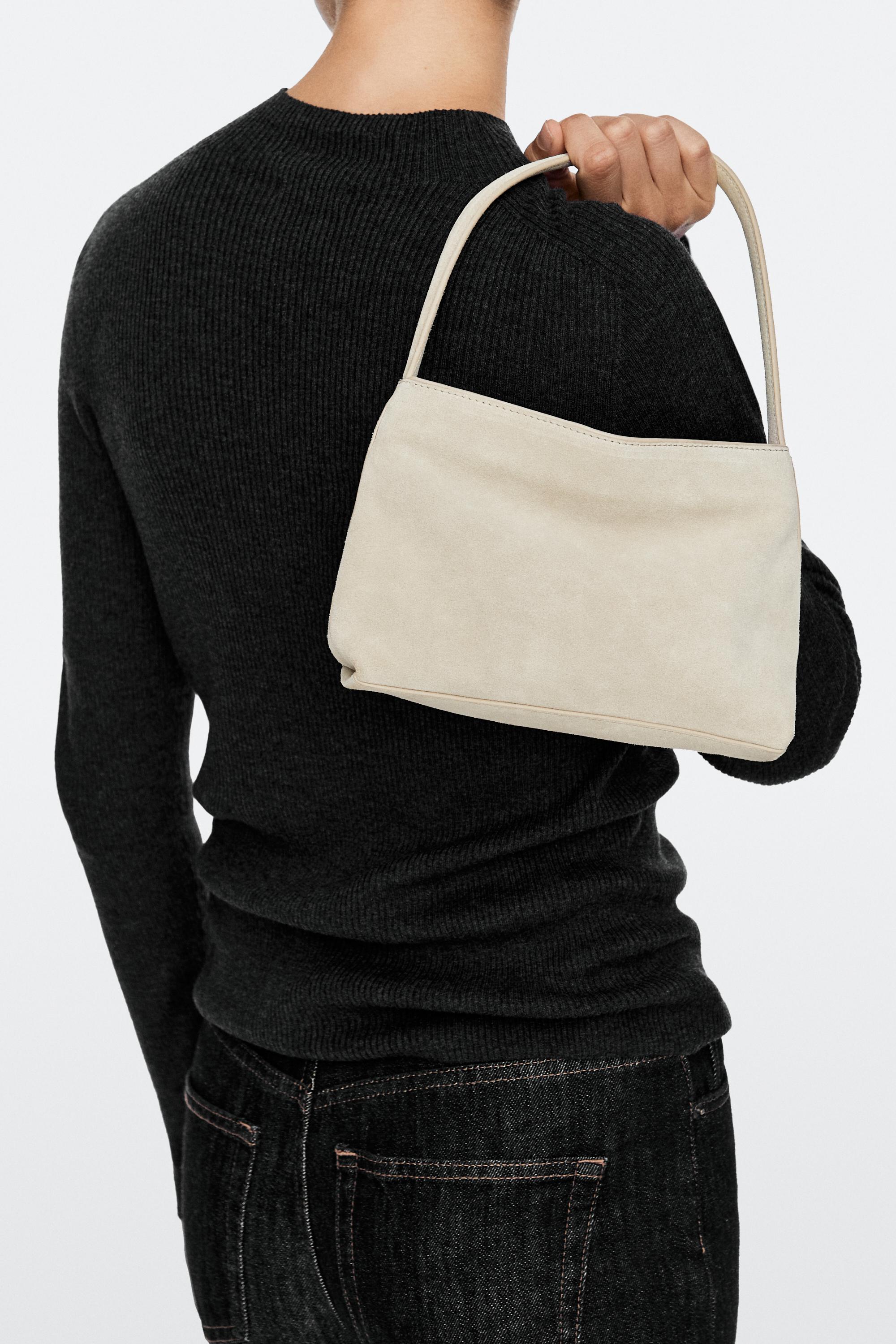 Split suede leather shoulder bag